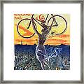 Poster Of Goddess With Bicycle Framed Print