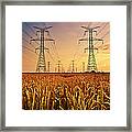 Power Lines At Sunset Framed Print