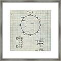 Pp105-antique Grid Parchment Drum Key Holder Patent Poster Framed Print