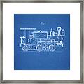 Pp122- Blueprint Steam Locomotive 1886 Patent Poster Framed Print