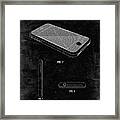 Pp177- Black Grunge Iphone 3 Patent Poster Framed Print