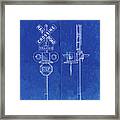 Pp231-faded Blueprint Railroad Crossing Signal Patent Poster Framed Print
