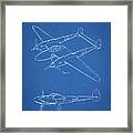 Pp277-blueprint Lockheed P-38 Lightning Patent Poster Framed Print