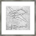 Pp277-slate Lockheed P-38 Lightning Patent Poster Framed Print