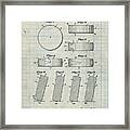 Pp290-antique Grid Parchment Hockey Puck Patent Poster Framed Print