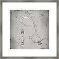 Pp389-faded Grey Vintage Police Handcuffs Patent Poster Framed Print