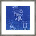 Pp648-faded Blueprint Exercising Office Chair Patent Poster Framed Print