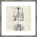 Pp661-vintage Parchment Hunting And Fishing Vest Patent Poster Framed Print
