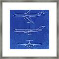 Pp748-faded Blueprint Boeing Concept 777 Aircraft Patent Poster Framed Print