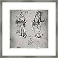 Pp810-faded Grey Firefighter Suit 1876 Patent Print Framed Print