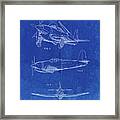 Pp82-faded Blueprint Contra Propeller Low Wing Airplane Patent Framed Print