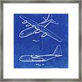 Pp943-faded Blueprint Lockheed C-130 Hercules Airplane Patent Poster Framed Print