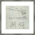 Pp946-antique Grid Parchment Lockheed Ford Truck And Trailer Patent Poster Framed Print