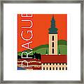 Prague Spires Orange Framed Print