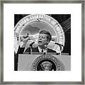 President Kennedy Speaking At Afl-cio Framed Print