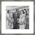 President Kennedy With Native American Framed Print