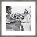 President Roosevelt And Chief Noal Bad Framed Print