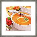 Pumpkin Soup With Creme Fraiche Framed Print