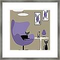 Purple Egg Chair With Cats Framed Print