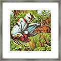 Puss And Boots Chatting With Rabbits Framed Print