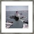 Queen Elizabeth In Southampton Harbor Framed Print