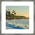 Raging Sunset Waters Framed Print