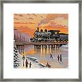 Railroad On The Ice Bridge Framed Print