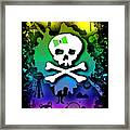 Rainbow Kawaii Skull Framed Print