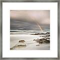 Rainbow Over A Stormy Sea Framed Print