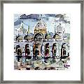 Rainy Day In Venice Piazza San Marco Framed Print