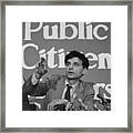 Ralph Nader At News Conference Framed Print