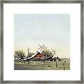 Red Barn In Lubbock County Framed Print