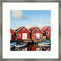 Red Coastal Houses Framed Print