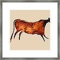 Red Cow In Beige Framed Print