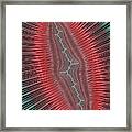 Red Fractal Trippy And Powerful Framed Print