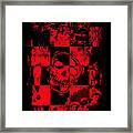 Red Grunge Skull Graphic Framed Print
