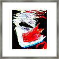 Red Scarf Protects Her From The Darkness Framed Print
