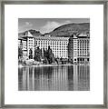 Reflections Of The Chateau Lake Louise Black And White Framed Print