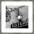 Restaurant Sign, Italy Framed Print