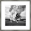 Riding Through Fire Framed Print