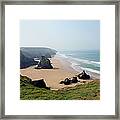 Rocky Coastline In Cornwall Framed Print