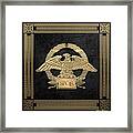 Roman Empire - Gold Roman Imperial Eagle Over Black Velvet Framed Print