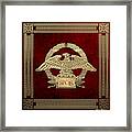 Roman Empire - Gold Roman Imperial Eagle Over Red Velvet Framed Print