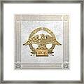 Roman Empire - Gold Roman Imperial Eagle Over White Velvet Framed Print