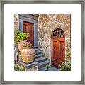 Romantic Courtyard Of Tuscany Framed Print