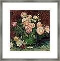 Roses And Peonies Framed Print