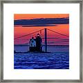 Round Island Lighthouse Sunset -5468 Framed Print