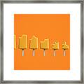 Row Of Ice Cream Lollies Eaten At Framed Print