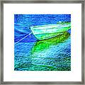 Rowboat In Vivid Blues Framed Print