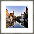 Rozenhoedkaai Canal In Bruges Belgium Framed Print